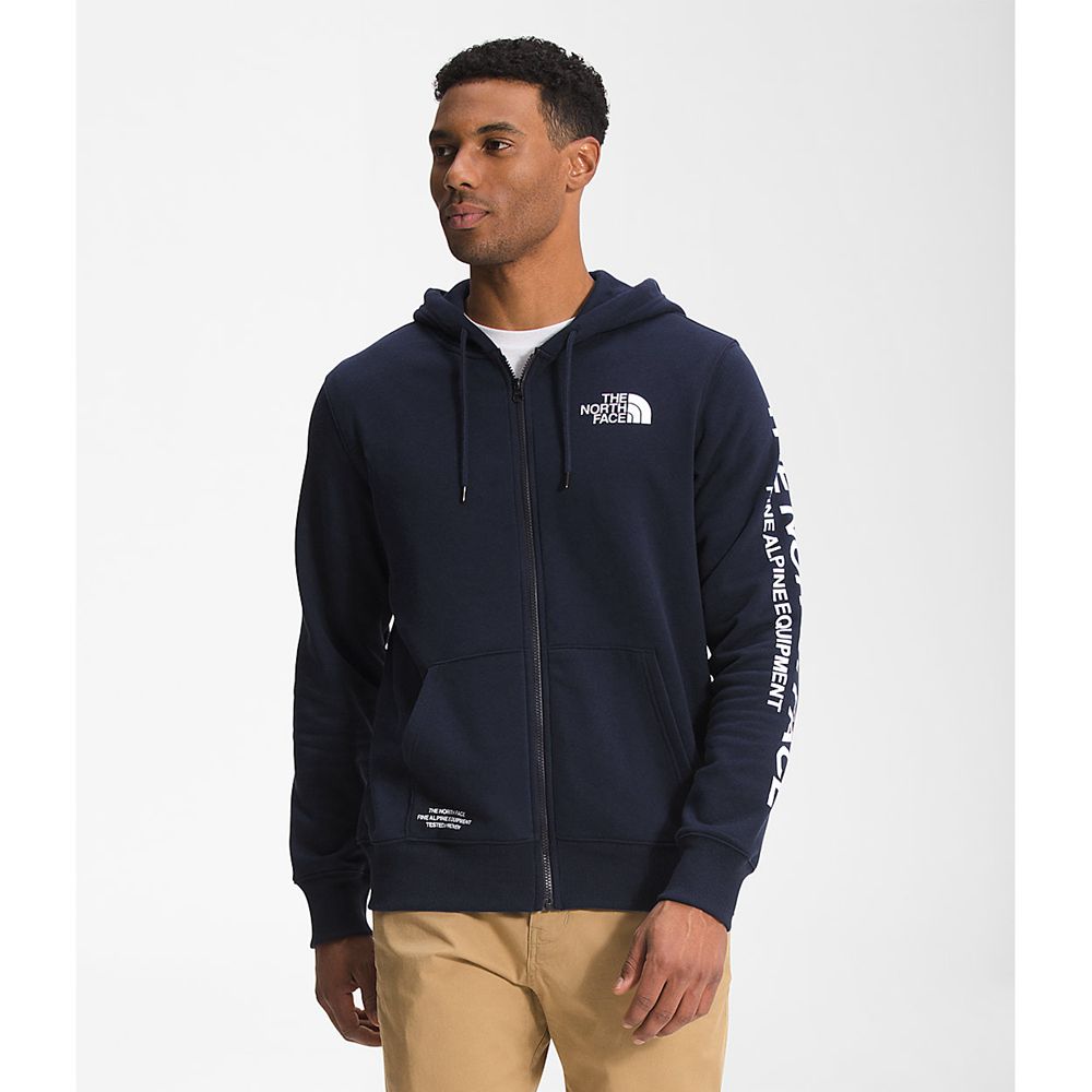 The North Face Hoodie Mens Australia - The North Face Brand Proud Full Zip Navy Hiking (CWE-284613)